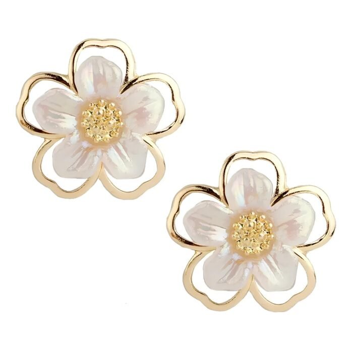 Boucle d'oreille clip fleur
