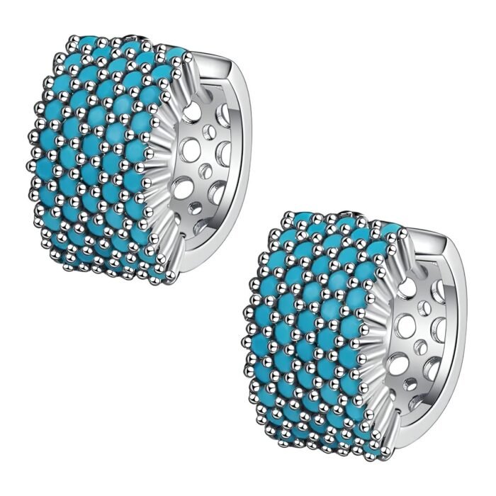 Boucle d'oreille creole turquoise