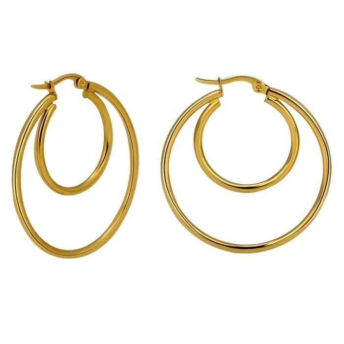 Boucles d'oreilles double anneaux