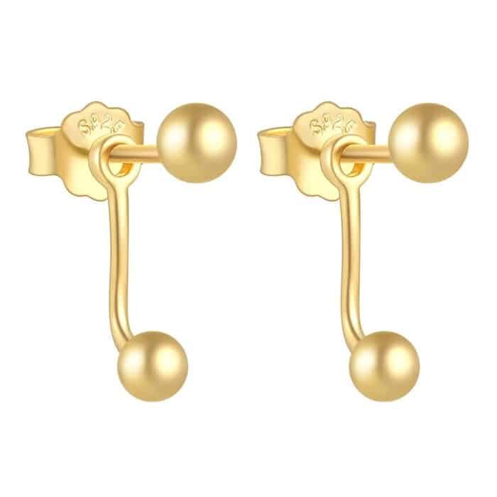 Boucle d'oreille double boule