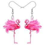 Boucle d'oreille flamant rose
