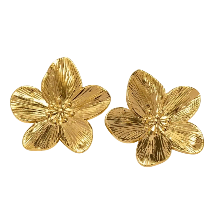 Boucles d'oreilles fleur dorée