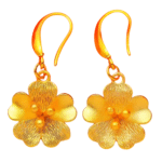 Boucle d'oreille fleur en or