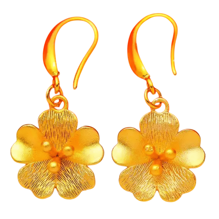 Boucle d'oreille fleur en or