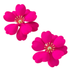 Boucle d'oreille fleur rose