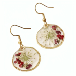 Boucles d'oreilles fleurs séchées resine