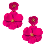 Boucles d'oreilles fleurs roses