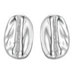 Boucle d'oreille grain de café argent