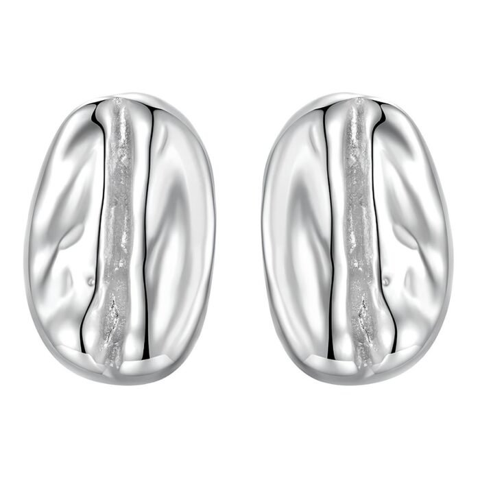 Boucle d'oreille grain de café argent
