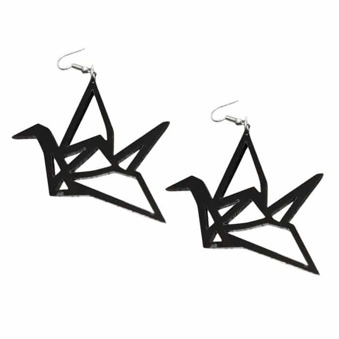 Boucle d'oreille grue origami