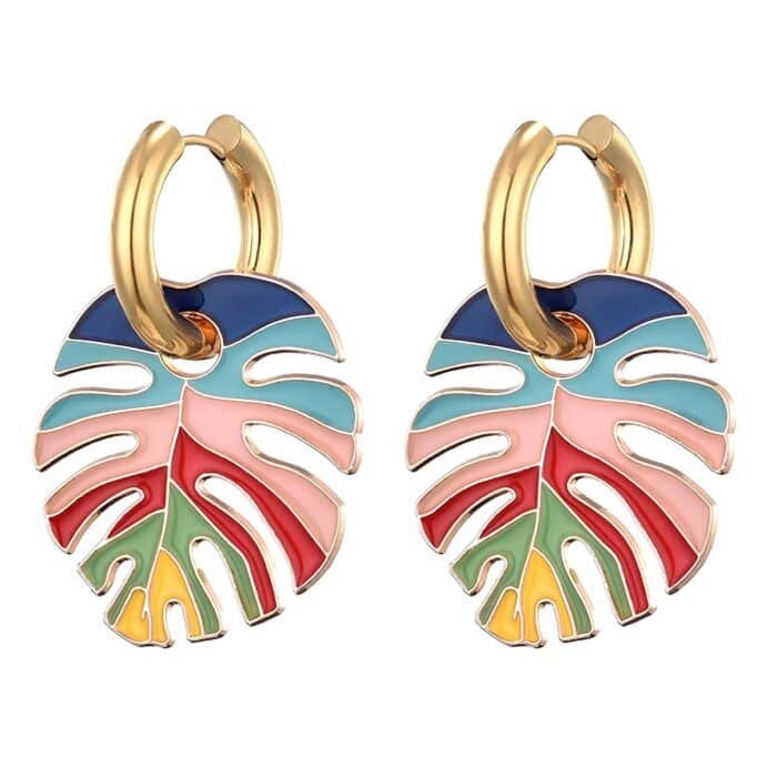 Boucle d oreille monstera
