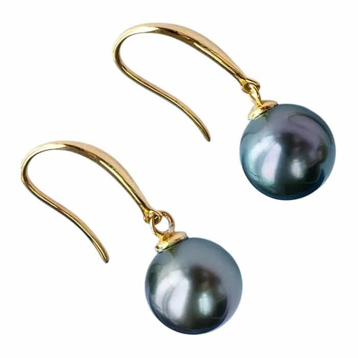 Boucle d'oreille or perle de Tahiti