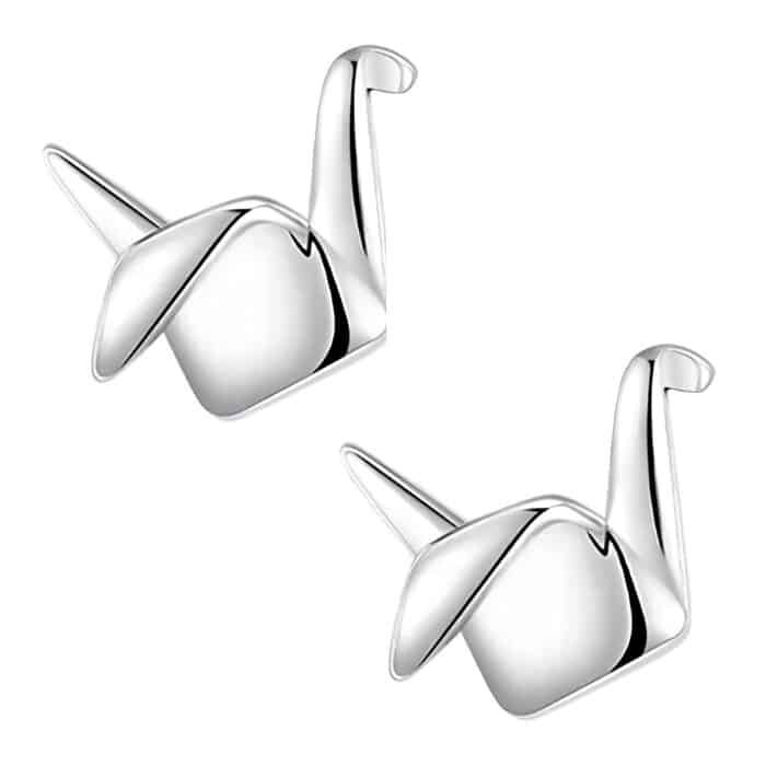Boucle d'oreille origami argent