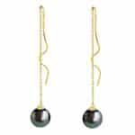 Boucle d'oreille pendante perle de Tahiti