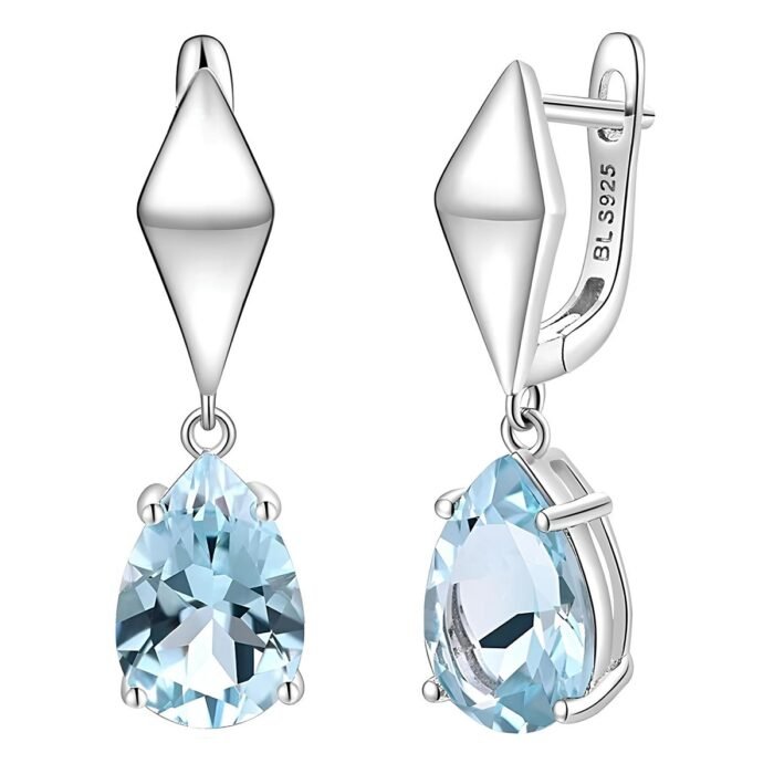 Boucle d'oreille pendante topaze