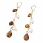 Boucles d'oreilles pendantes pierres naturelles
