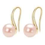 Boucle d'oreille perle de culture rose