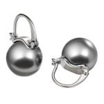 Boucle d'oreille perle grise