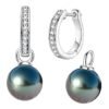 Boucle d'oreille perle de Tahiti argent
