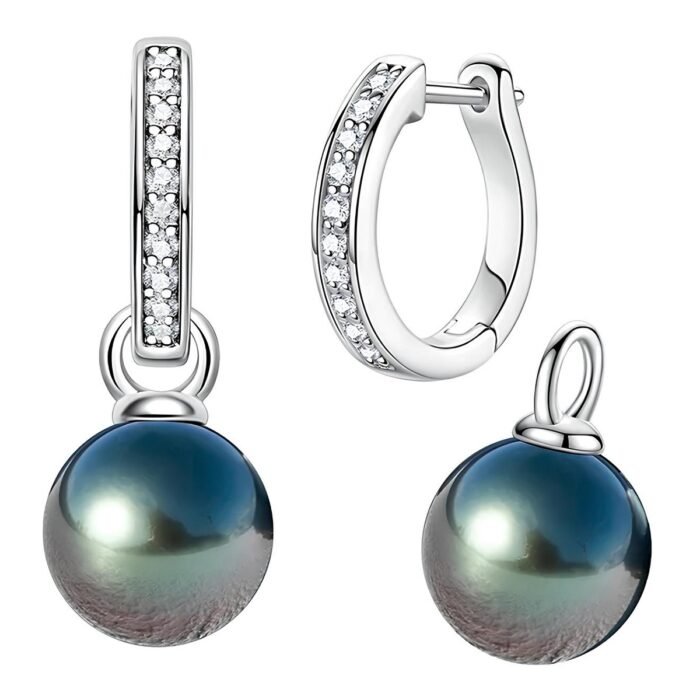 Boucle d'oreille perle de Tahiti argent