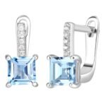 Boucle d'oreille pierre bleu