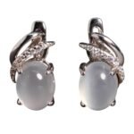 Boucle d'oreille pierre de lune argent