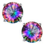 Boucles d'oreilles pierre multicolore