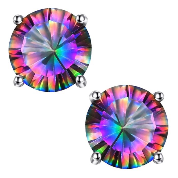 Boucles d'oreilles pierre multicolore