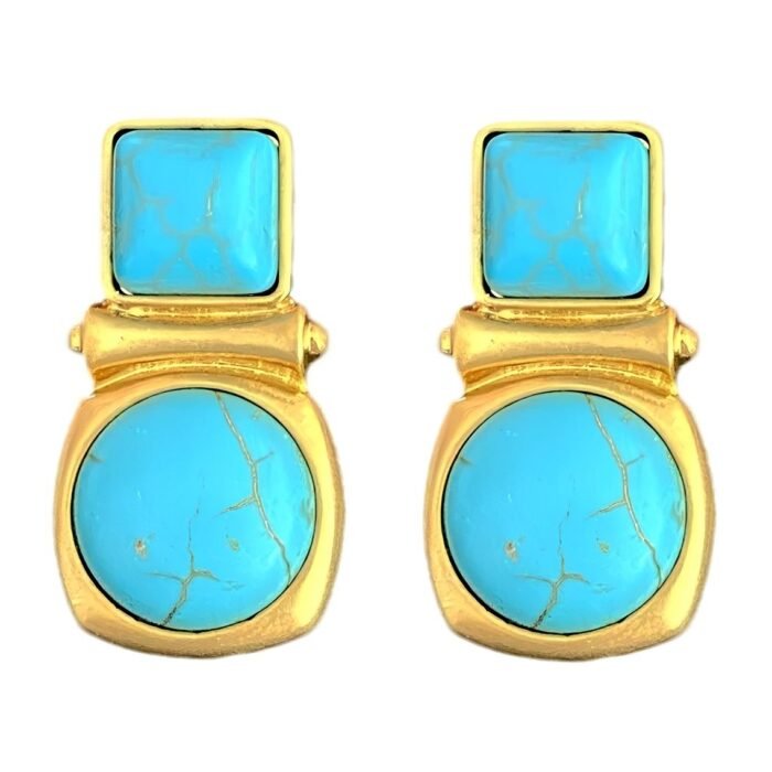Boucle d'oreille avec pierre turquoise