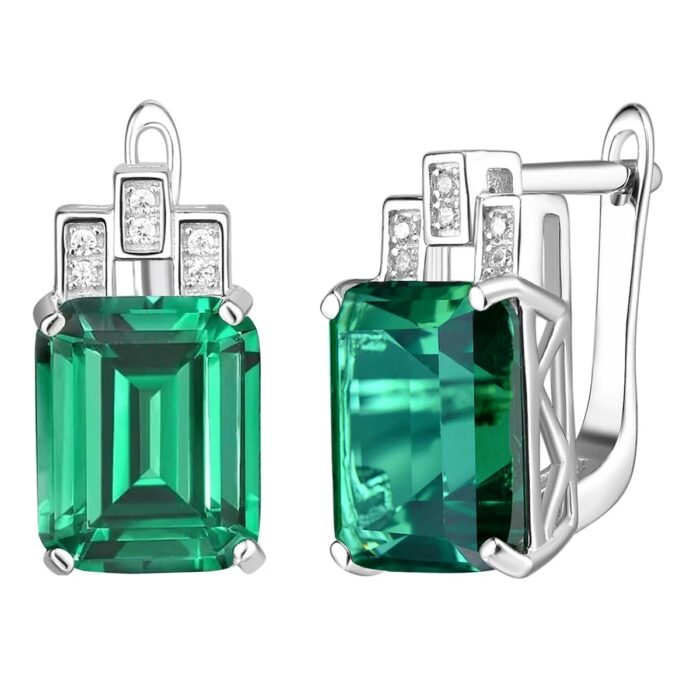 Boucle d'oreille pierre verte