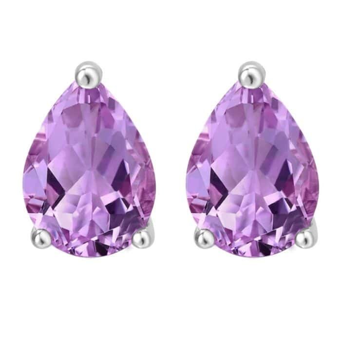 Boucle d'oreille pierre violette
