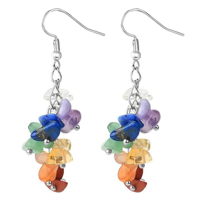 Boucles d'oreilles pierres multicolores
