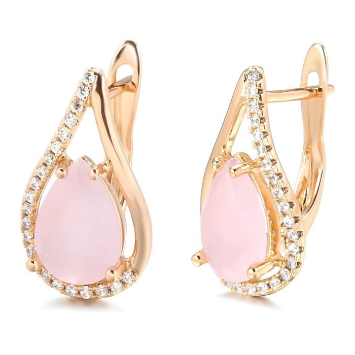 Boucle d'oreille rose pale