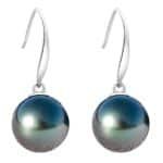 Boucle d'oreille perle de Tahiti or blanc