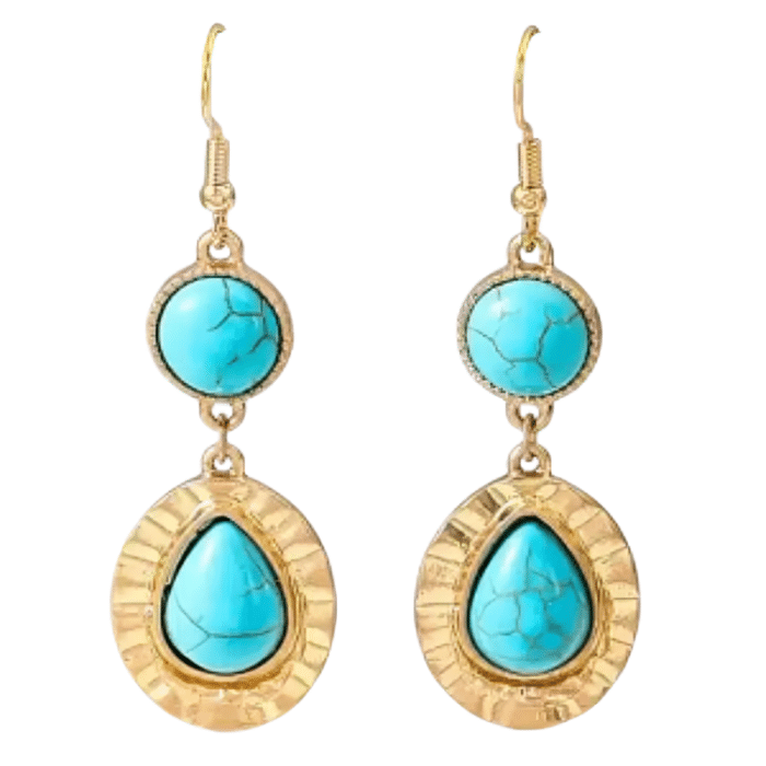 Boucles d'oreilles turquoise africaine