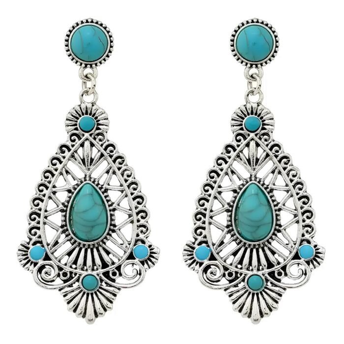 Boucle d'oreille turquoise indien