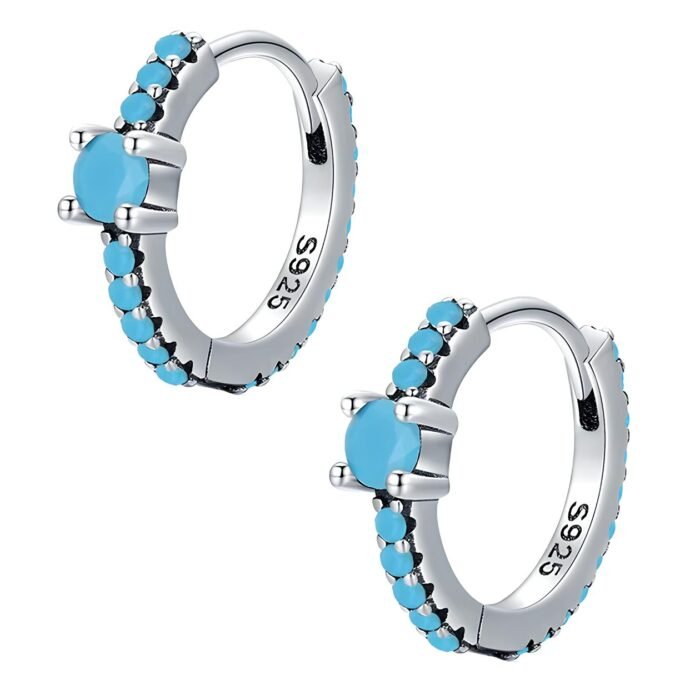 Boucles d'oreilles turquoises argent