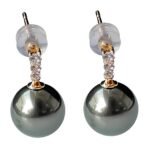 Boucle d'oreille perle Tahiti