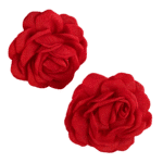 Boucle d'oreille rose rouge