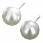 Boucle d'oreille perle de Tahiti blanche