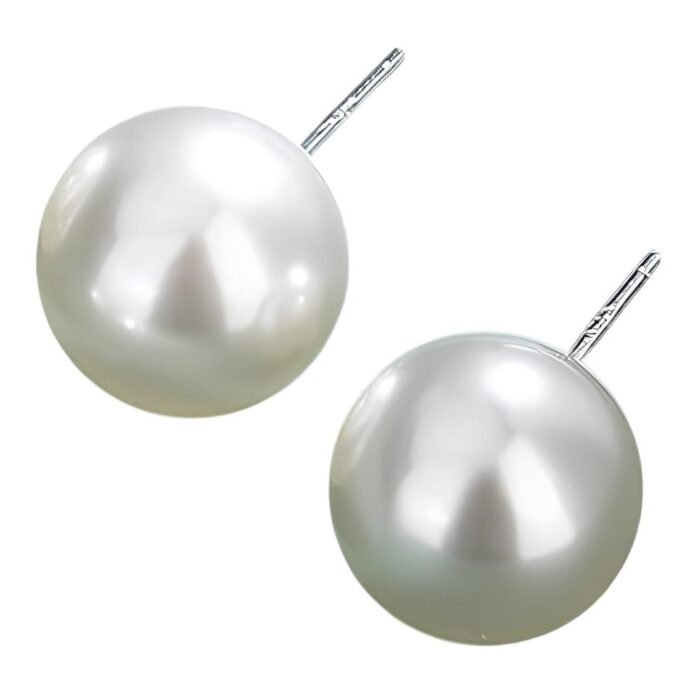 Boucle d'oreille perle de Tahiti blanche