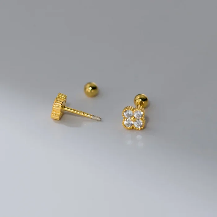 WANTME 925 en argent Sterling mode doux trèfle vis perle Piercing goujons boucles d'oreilles pour femmes coréenne fille romantique fête bijoux 6
