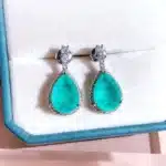 Cellacity Paraiba – boucles d'oreilles en forme de goutte d'eau pour femme, bijoux fins en argent 925, pierres précieuses, pour fête de mariage 26