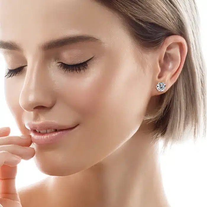 0.5-2ct Moissanite Diamant Boucles D'oreilles 18K Or Jaune Plaqué 925 Boucles D'oreilles De Mariage En Argent pour Femmes Hommes Bijoux De Luxe avec GRA 6