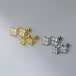 WANTME 925 en argent Sterling mode doux trèfle vis perle Piercing goujons boucles d'oreilles pour femmes coréenne fille romantique fête bijoux 3
