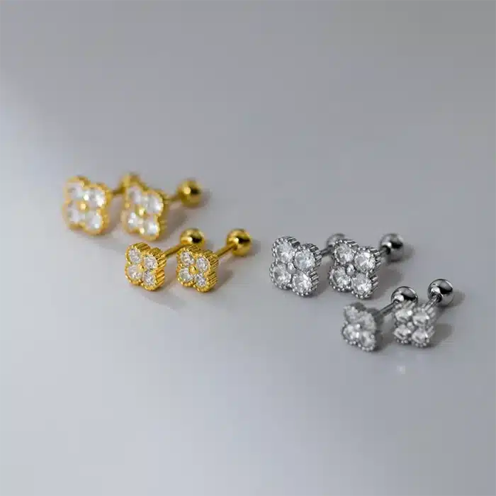 WANTME 925 en argent Sterling mode doux trèfle vis perle Piercing goujons boucles d'oreilles pour femmes coréenne fille romantique fête bijoux 3