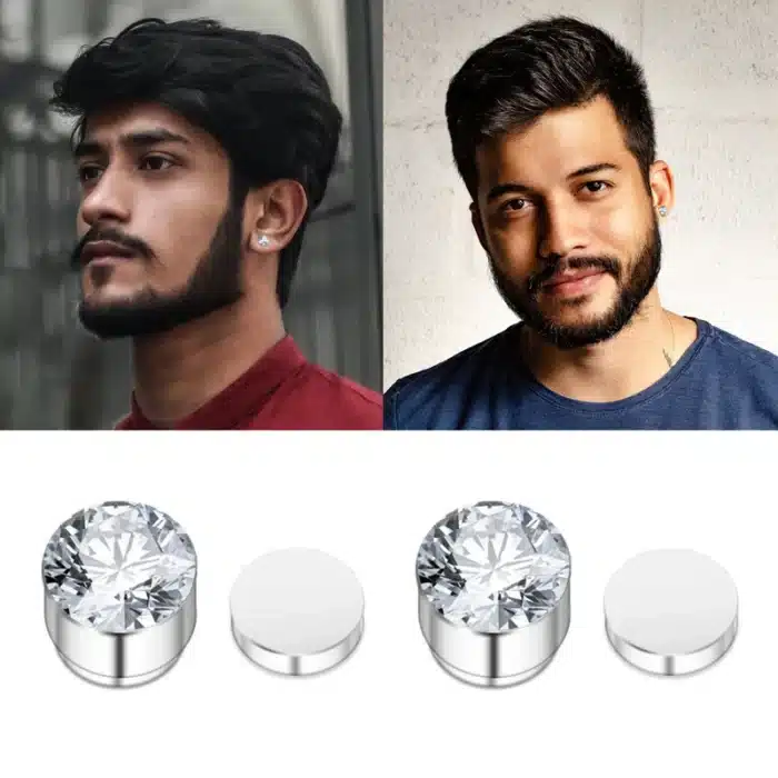 Boucles d'oreilles magnétiques 2 pièces avec Zircon brillant pour hommes/femmes, mode Simple sans Piercing, Clips d'oreille, bijoux de fête 5