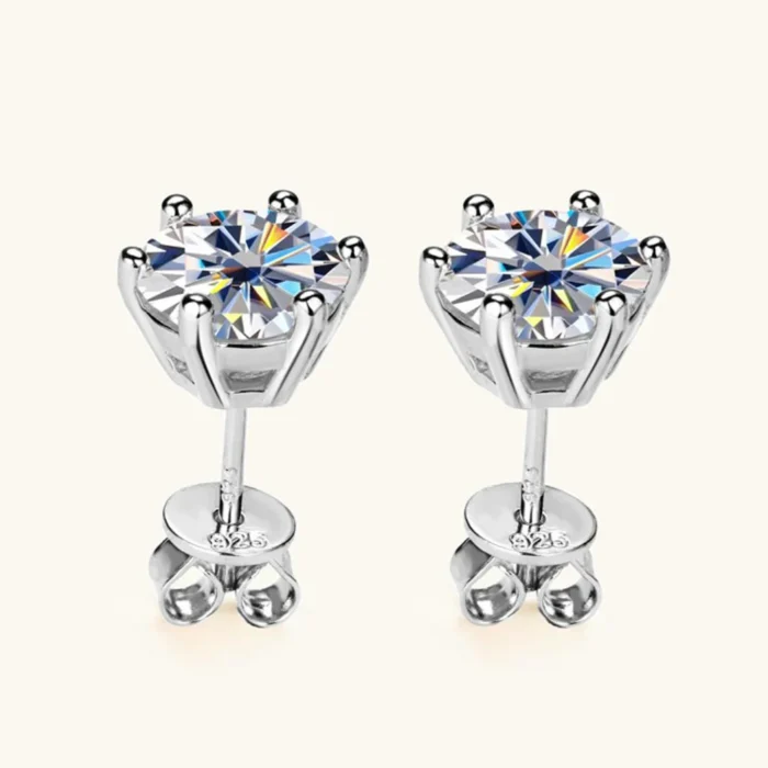0.5-2ct Moissanite Diamant Boucles D'oreilles 18K Or Jaune Plaqué 925 Boucles D'oreilles De Mariage En Argent pour Femmes Hommes Bijoux De Luxe avec GRA 5