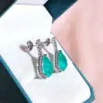 Cellacity Paraiba – boucles d'oreilles en forme de goutte d'eau pour femme, bijoux fins en argent 925, pierres précieuses, pour fête de mariage 4