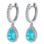 Boucles d'oreilles goutte d'eau plaque or blanc